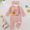 thumbnail image 2 of mgoYE New to the Hive Newborn Outfit Bee Long Sleeve Romper Jumpsuit Coming Home Newborn Girl Outfits Clothes Fall Winter(Red,0-3 Months), 2 of 8