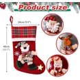 thumbnail image 5 of Juego de 4 medias navideñas personalizadas con cuadros de arpillera, medias navideñas familiares de 18 pulgadas, medias navideñas de felpa 3D con presillas para colgar para decoraciones, 5 of 5