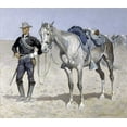 thumbnail image 2 of Remington, Frederic 13x12 Gold Ornate Wood Framed with Double Matting Museum Art Print Titled - Trooper of the Plains, 2 of 4