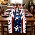 thumbnail image 4 of 4th of July Table Runner, Stars Patriotic Memorial Day Table Runner Independence Day Kitchen Dining Table Decoration for Outdoor Indoor Home Party Decor 13 x 108 Inch, 4 of 6