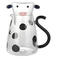Evjurcn Cow Glass Water Pitcher Glass Pitcher with Glass Cup 500ml