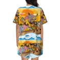 thumbnail image 3 of Naloa Animals on Noah's Ark1 Women's Short-Sleeved Pajama Set, Loungewear, Summer pajamas, Breathable Cozy - 4X-Large, 3 of 9