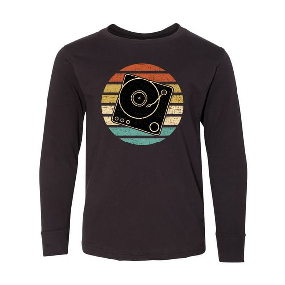 Inktastic Turn Table Record Player Retro Long Sleeve Youth T-Shirt