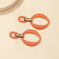thumbnail image 4 of Eosunjian 1 Pair Candy Color Hollow Geometric Oval Shape Dangle Earrings Rhinestones Inlaid Exaggerated Simple Women Drop Earrings Jewelry Gift Rose Red, 4 of 13