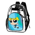thumbnail image 2 of The Power-puff Gir-ls Stylish Mesh & Transparent Clear Backpack – Trendy, Durable & Lightweight for School, Work Or Travel, 2 of 7