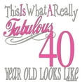 thumbnail image 3 of CafePress - 40Th Birthday Fabulous - Women's Short Sleeve Print T-Shirt and Pants Light Cotton Pajama Set, 3 of 7