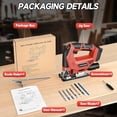 thumbnail image 5 of Cordless Jig Saw for Milwaukee 18V Battery, 6 Speed Variable ​​Up to 2800RPM, LED Light, 45° Bevel Cuts, 3 Orbital Motions, with Jig Saw Blade for Straight/Curve/Circle Cutting(Battery Not Include), 5 of 8