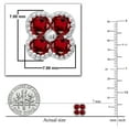 thumbnail image 3 of Dazzlingrock Collection Round Garnet Floral Pushback Earrings for Women (0.48 ct. Color Red, Clarity Moderately Included) in 18K White Gold, 3 of 4