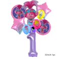 thumbnail image 2 of Globos de aluminio de Trolls de Disney, suministros para fiestas de cumpleaños de niñas, decoración del hogar, globos con números morados, decoración para baby shower de niño y boda, 2 of 5