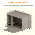 thumbnail image 6 of Hidden Cat Litter Box Enclosure Furniture with Silent Wheels, Modern Gray Side Table Pet House Cabinet for Living Room & Bedroom, 6 of 9