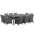 thumbnail image 2 of Modway Summon 11 Piece Outdoor Patio Sunbrella® Dining Set in Canvas Gray, 2 of 7