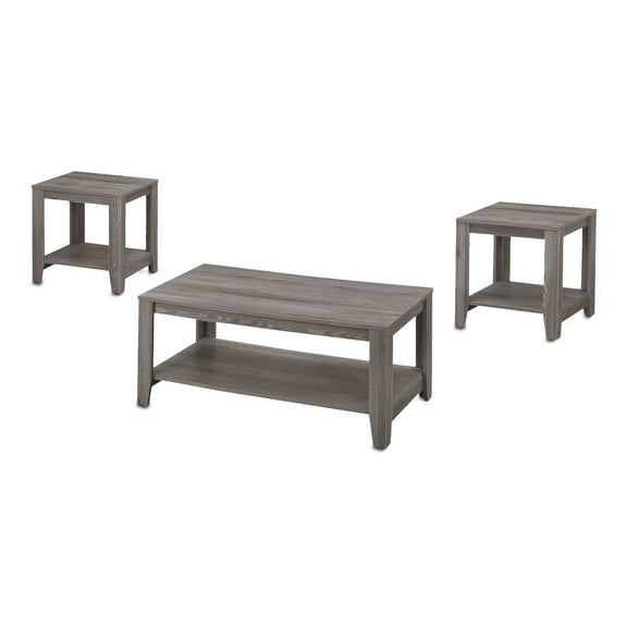 Cterwk 3pcs Coffee Table End Table Side Table Set for Living Room, Office, Gray
