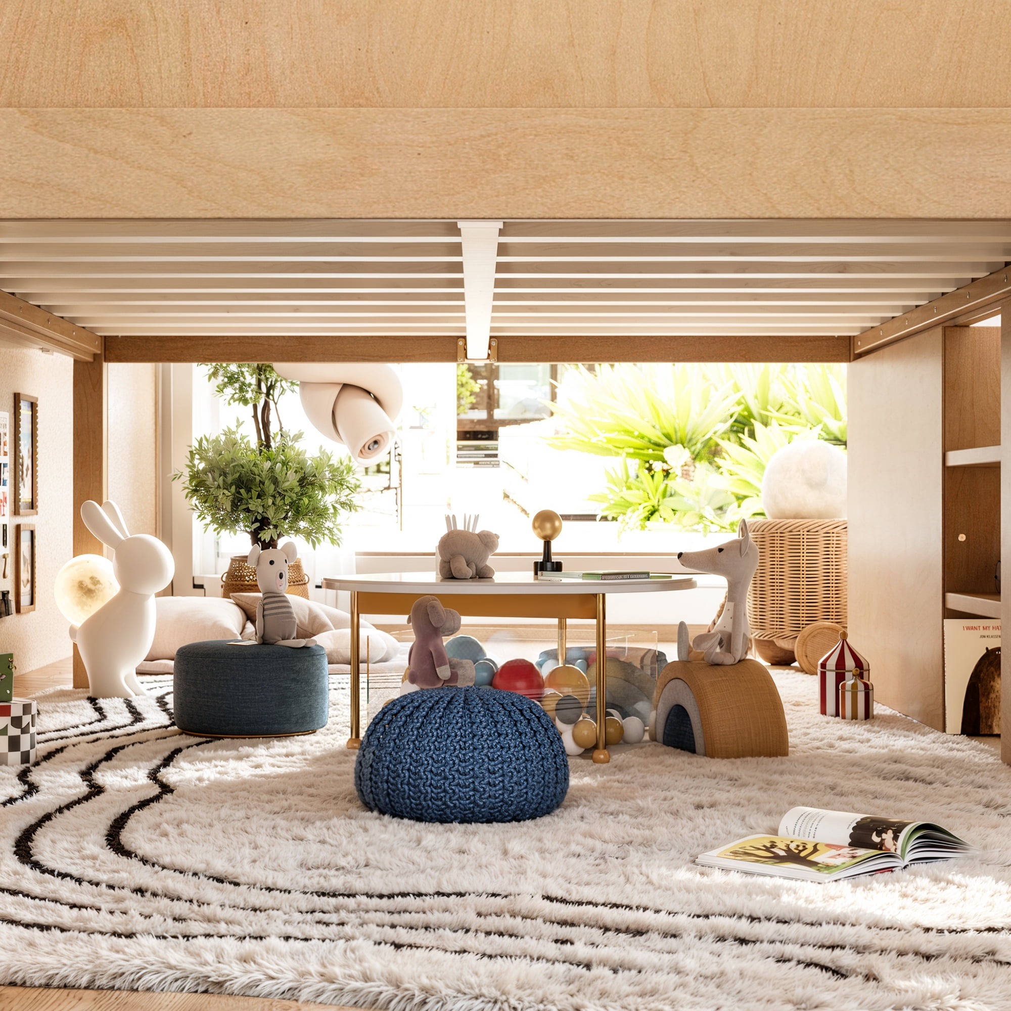 Leumius Full Size Loft Bed with Storage Shelves and Stairs, House Loft Bed with Playhouse Shape Roof and Window, Childlike and No Box Spring Needed Design, Natural