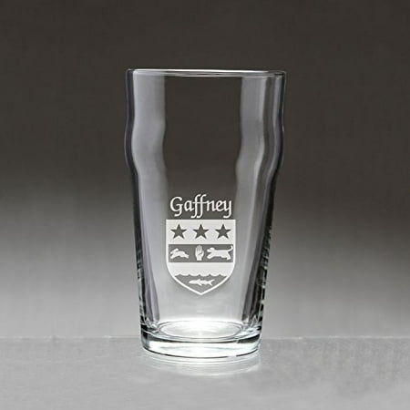 

Gaffney Irish Coat of Arms Pub Glasses - Set of 4 (Sand Etched)
