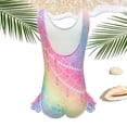 thumbnail image 7 of Shadoumai Girls One Piece Swimsuit Size 10-12 Gingham Ruffle Tankini Sets Quick Drying Tropical Print Ruffle Bathing Suit Swimwear Shorts and Skirt Removable Chest Pad, 7 of 7