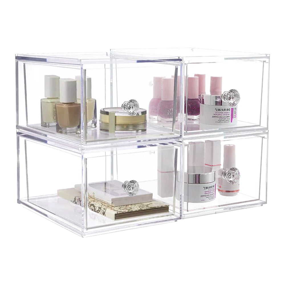 Makeup Organizer Acrylic Display Box,Stackable Cosmetic Organizer
