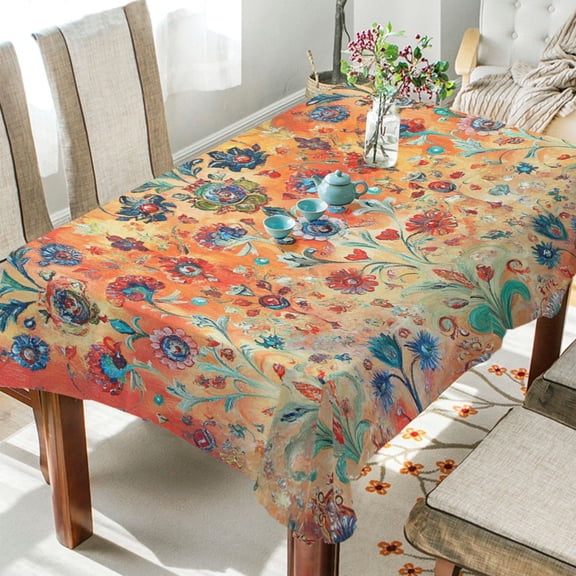 BZSMCE Square Tablecloth Flowers Seamlee Pattern Pattern Tableclothes