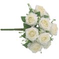 thumbnail image 3 of Ramo de flores de rosas artificiales de 9 cabezas, ramo de flores de novia, fiesta de boda, tela de seda, decoración floral falsa, blanco Advancent HA6916-02B, 3 of 6