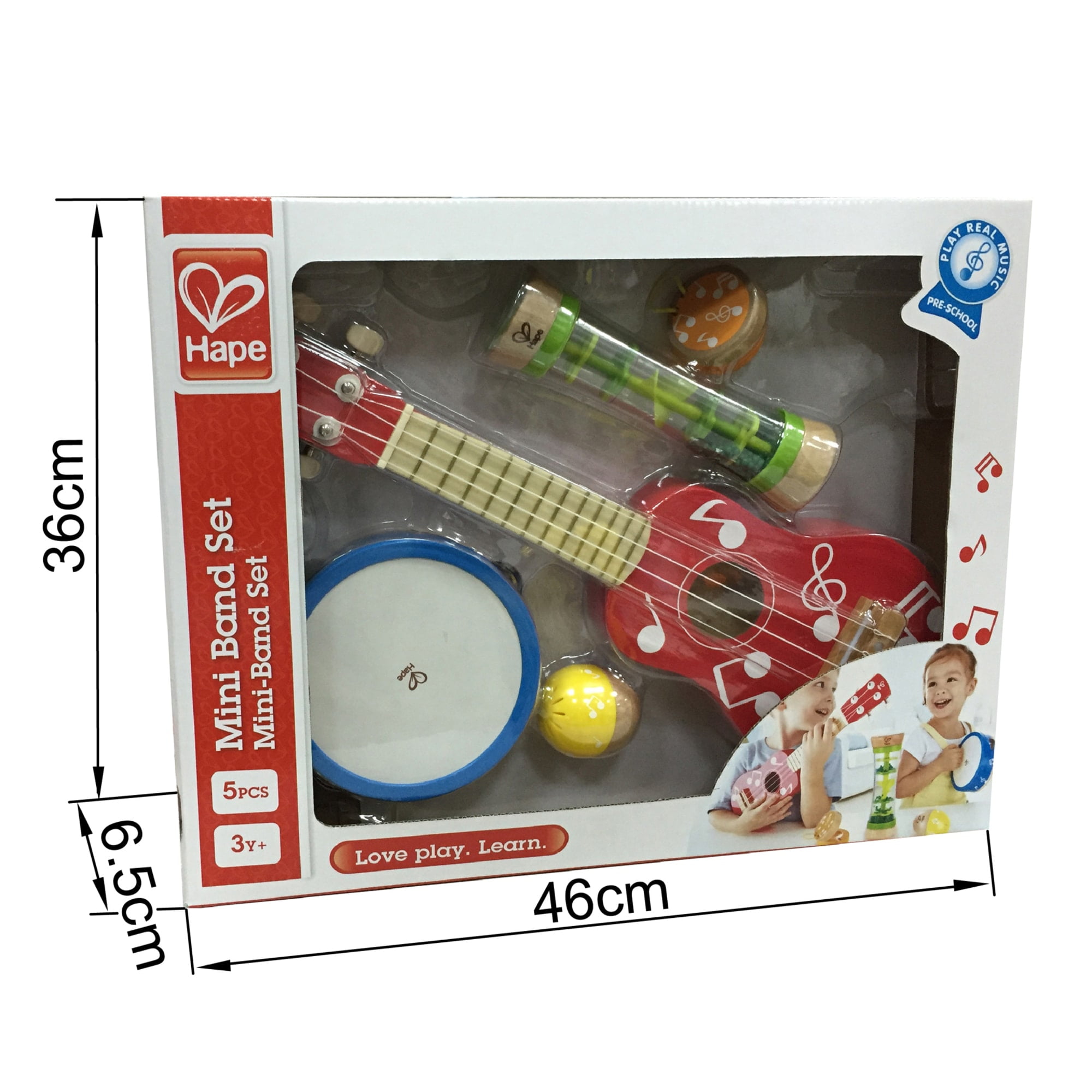 Hape Mini Band Wooden Instrument Set for Toddlers & Kids, 5 Pieces