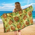 thumbnail image 5 of Bulopur Highland Cow Front Car Seat Cover Towel Sunflower Field Waterproof Car Seat Protector with Storage Bag for Yoga Vacation Soft Fit SUV Sedan Truck 1pcs, 5 of 7