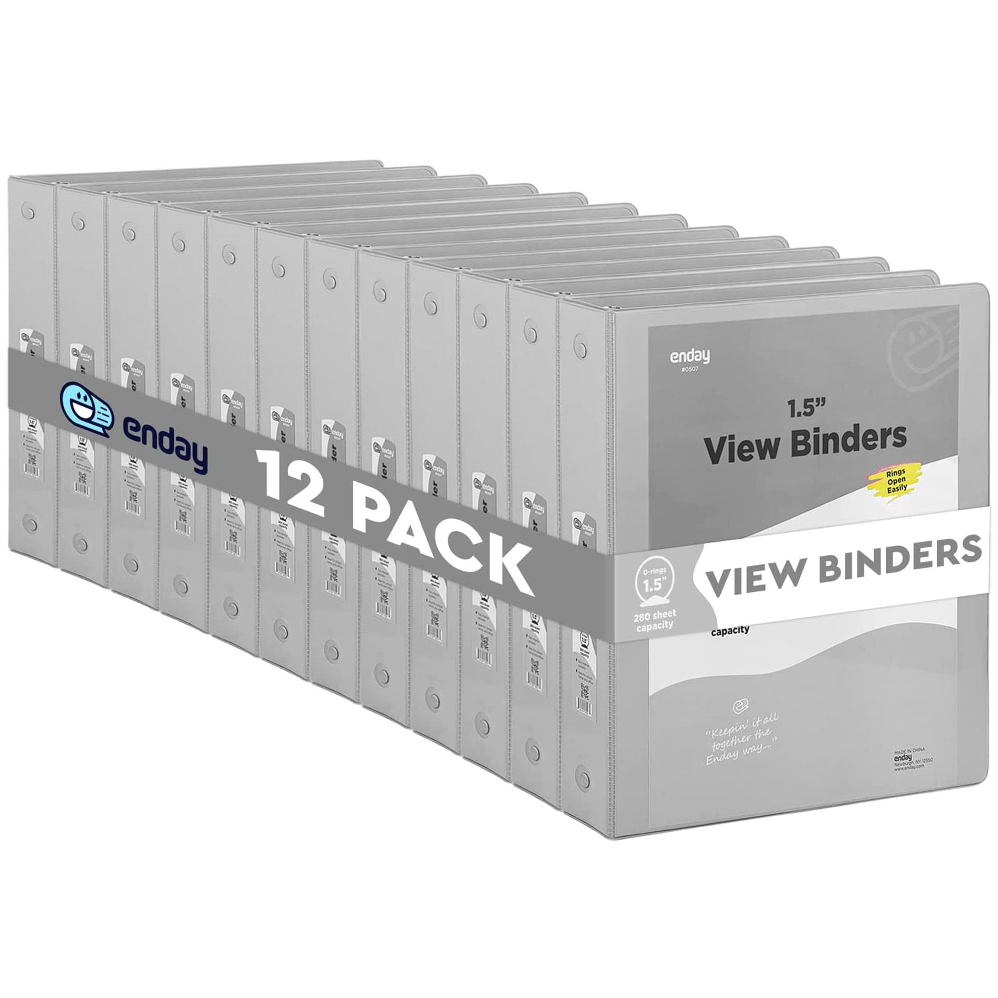 Enday 1.5 Inch Binder 3 Ring Binders with Pockets for Home, Office