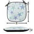 thumbnail image 4 of Starfish Chair Seating Cushion Set of 2, Nautical Sea Creature in Calm Tones Underwater Themed Art, Seat Pads for Office with Anti-slip Backing, 16"x16", Almond Green Azure Blue, by Ambesonne, 4 of 7