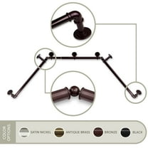 1 inch Pipe Bay Window Curtain Rod 23-41", 41-78" - Bronze