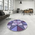 thumbnail image 4 of Ahgly Company Machine Washable Indoor Square Transitional Bright Lilac Purple Area Rugs, 8' Square, 4 of 7