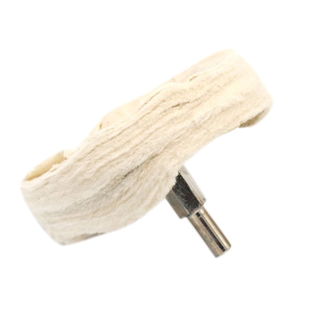Riwesomey Cepillos redondos de algodón para pulir y pulir, rueda blanca con mango, herramientas de taladro rotativo para joyería de reloj Joyas, gemas y relojes