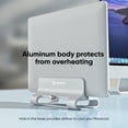 thumbnail image 5 of ONKRON Vertical Laptop Stand for Desk Compatible with MacBook Pro Air, HP, Dell 10-15.8 Inch Laptops Tablets - Adjustable MacBook Vertical Stand - Aluminum Laptop Cooling Stand, Silver, 5 of 6