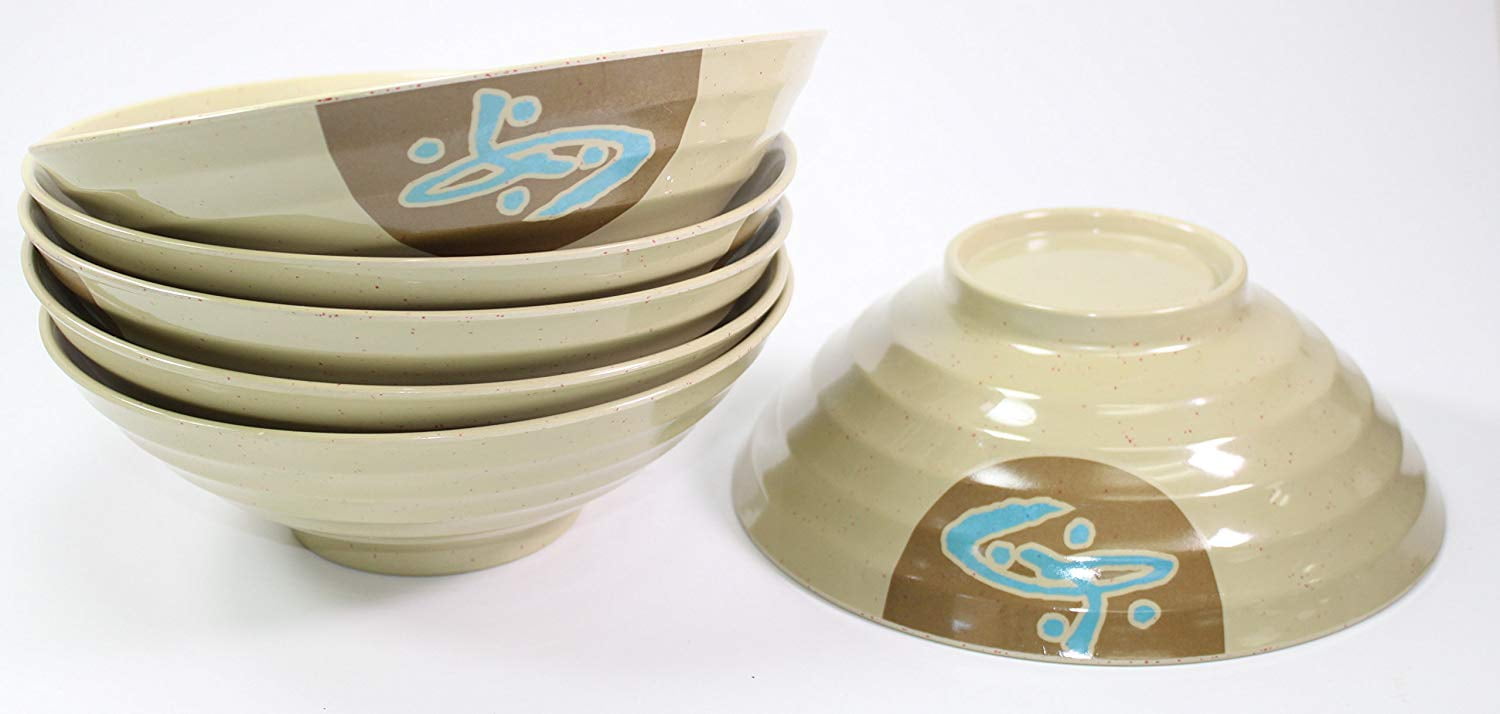 Set 3 Contemporary White Porcelain Large Ramen Pho Udon Soup Bowls 48oz 8.25"D 