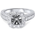 thumbnail image 3 of Pompeii 1/2ct Cushion Cut Halo Diamond Vintage Engagement Ring Setting (G/H,SI1-SI2), 3 of 3