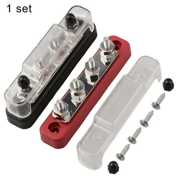 GLFS 2pcs/kit 12V-48V Bus Bar With 4 X M6 Connection Bolts DC Power Distribution Blocks Replacement Parts