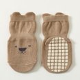 thumbnail image 4 of Zwiiyzr Newborn Baby Non Slip Grip Socks Barefoot Shoes First Walkers Toddler Boys Girls Keep Warm Kids Soft Dispensing Indoor Socks for 0-5 Years Brown, 4 of 5
