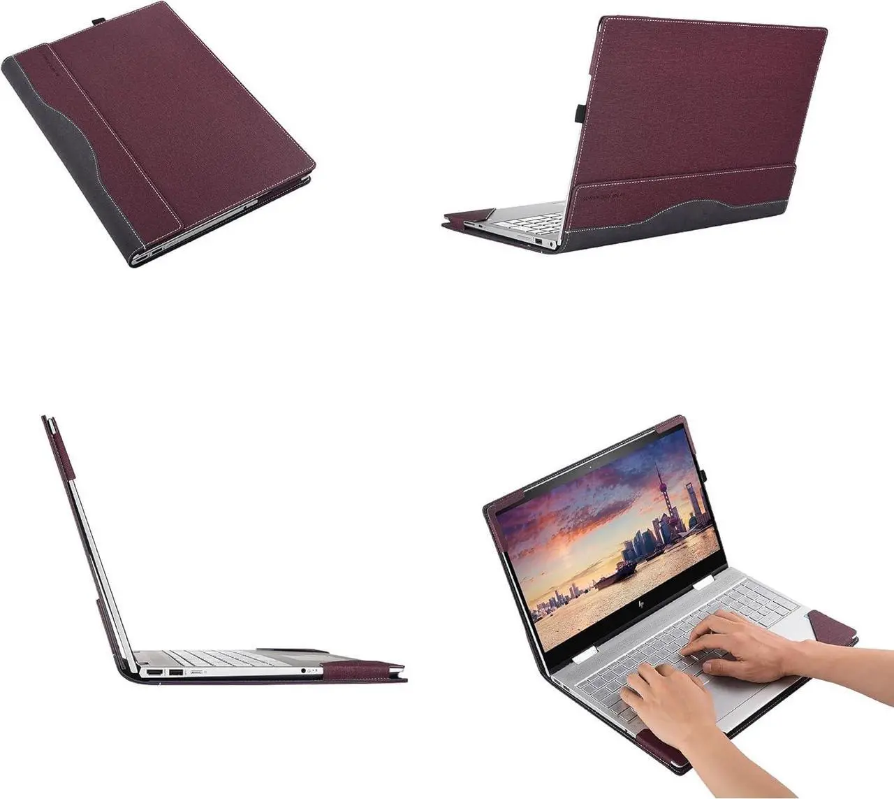 Laptop case for 14 inch Lenovo ThinkPad X1 Carbon Gen 12 2024 Laptop Leather Sleeve ThinkPad X1 Carbon Gen 13 Intel Aura Edition All-in-One Drop-Proof PU Leather Sleeve