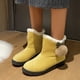 thumbnail image 2 of NECHOLOGY Botas Mujer Adulto Femenino Zapatos Botines para mujer Botas de nieve de fondo informales de felpa cálida de ante de color sólido a la moda para mujer (Yellow, 8), 2 of 7