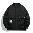 thumbnail image 2 of Penkiiy Men's Jackets Windbreaker Bomber Jackets Lightweight Casual Jacket Zip Up Coats with 2 Pockets Black Clearance, 2 of 7