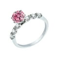 thumbnail image 2 of Sterling Silver with Pink Moissanite and White Topaz Engagement Ring, 2 of 3