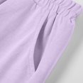 thumbnail image 5 of Cethrio Girls Cotton Shorts, School Relaxed Fit Elastic Waist Above the Knee Summer Shorts Purple Size 3-4 T, 5 of 5