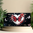 thumbnail image 6 of 1 Pcs 2D Flat License Plate Covers & Frames, Red Butterfly in Heart Shaped For Decorative Front, Waterproof For Decoration Aluminum License Plate Covers & Frames Cover For Men Women, 12" X 6", 6 of 7