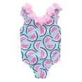 thumbnail image 3 of uublik One Piece Swimsuit for Girls Watermelon Print Ruffled Bikini Beach Swimsuit Bathing Swimwear, Sizes 6M-4T, 3 of 5