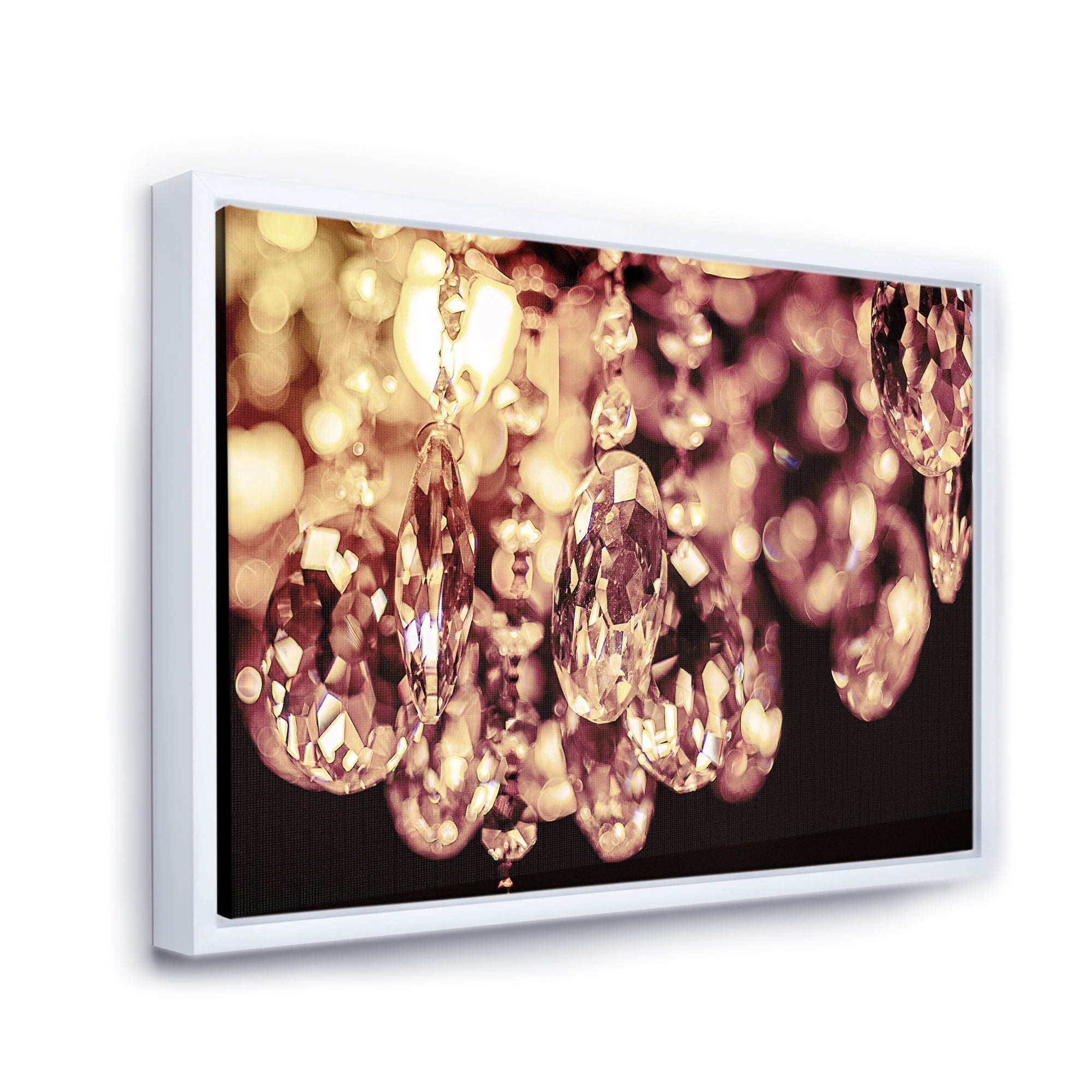 Designart 'Chandelier With Chrystak Hanging' Modern Framed Canvas Wall Art Print