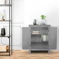 thumbnail image 4 of Teamson Home Stratford Contemporary Wooden Floor Storage Accent Cabinet with Two Doors & Three Shelves, Gray, 4 of 9