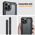 thumbnail image 2 of Designed for iPhone 13 Pro Max, Military Drop Protection Translucent Matte Case Fitting for iPhone 13 Pro Max 6.7 Inch, Gudian Series, Black, 2 of 4