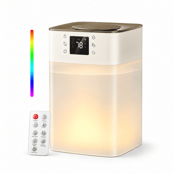 KTO Humidifier for Bedroom, Ultrasonic Cool Mist 4.5L Top Fill Aroma Diffuser Quiet Remote Timer Home