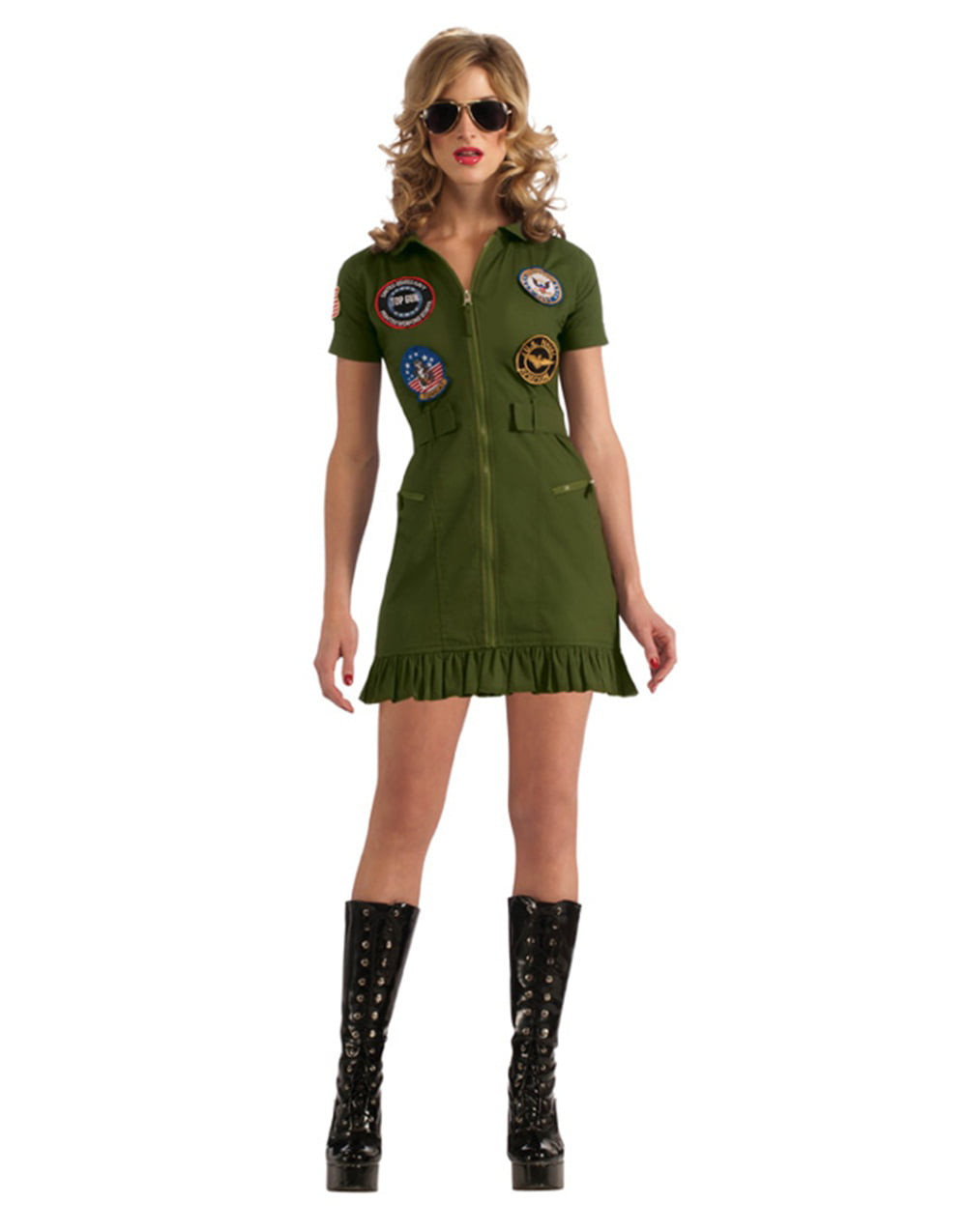 Græsse Uskyldig morder Rubies Costume Co Adult's Medium Size 8-10 US Navy Top Gun Fighter Pilot  Costume - Walmart.com
