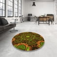 thumbnail image 3 of Ahgly Company Indoor Round Patterned Olive Green Area Rugs, 7' Round, 3 of 6