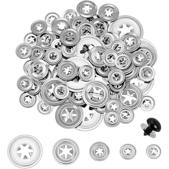 100pcs 5 Sizes Safety Eyes Backs 10~23mm 304 Stainless Steel Washers for Safety Eyes Noses Backs Metal Amigurumi Eye Backs Secure Washers for Stuffed Animals Crochet Bears Crafts diy