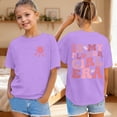 thumbnail image 4 of Boys and Girls Short Sleeve T Shirts Trendy Casual Girls Tops Size 7-8 Print Crewneck Tees Shirts Unisex Kids Graphic Tees Size 6-7 Years,2-Purple, 4 of 4