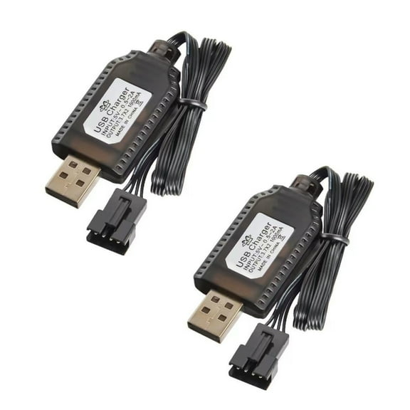 2Pack USB Charge Cord SM2.0 4P Plug Connectors for 7.4V Car Models